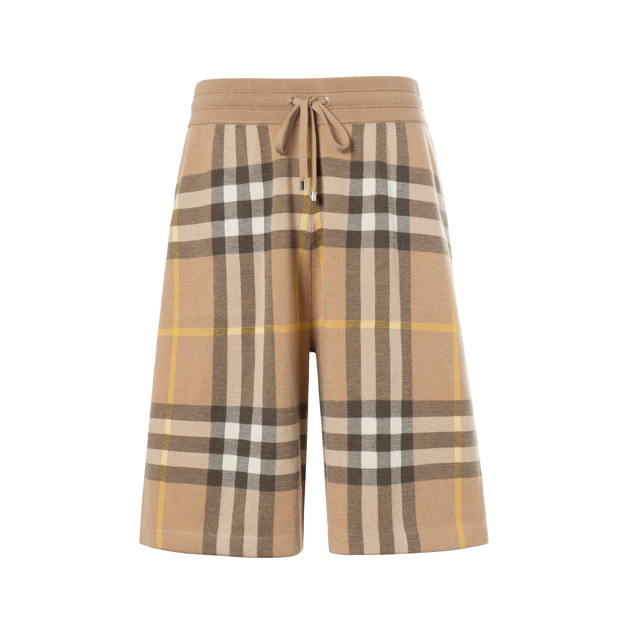 Burberry SS22  Truffle Check Mid-Rise Relaxed Fit Belted Shorts. 80549181