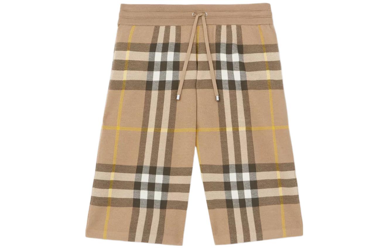 Order Burberry SS22  Truffle Check Mid-Rise Relaxed Fit Belted Shorts. 80549181