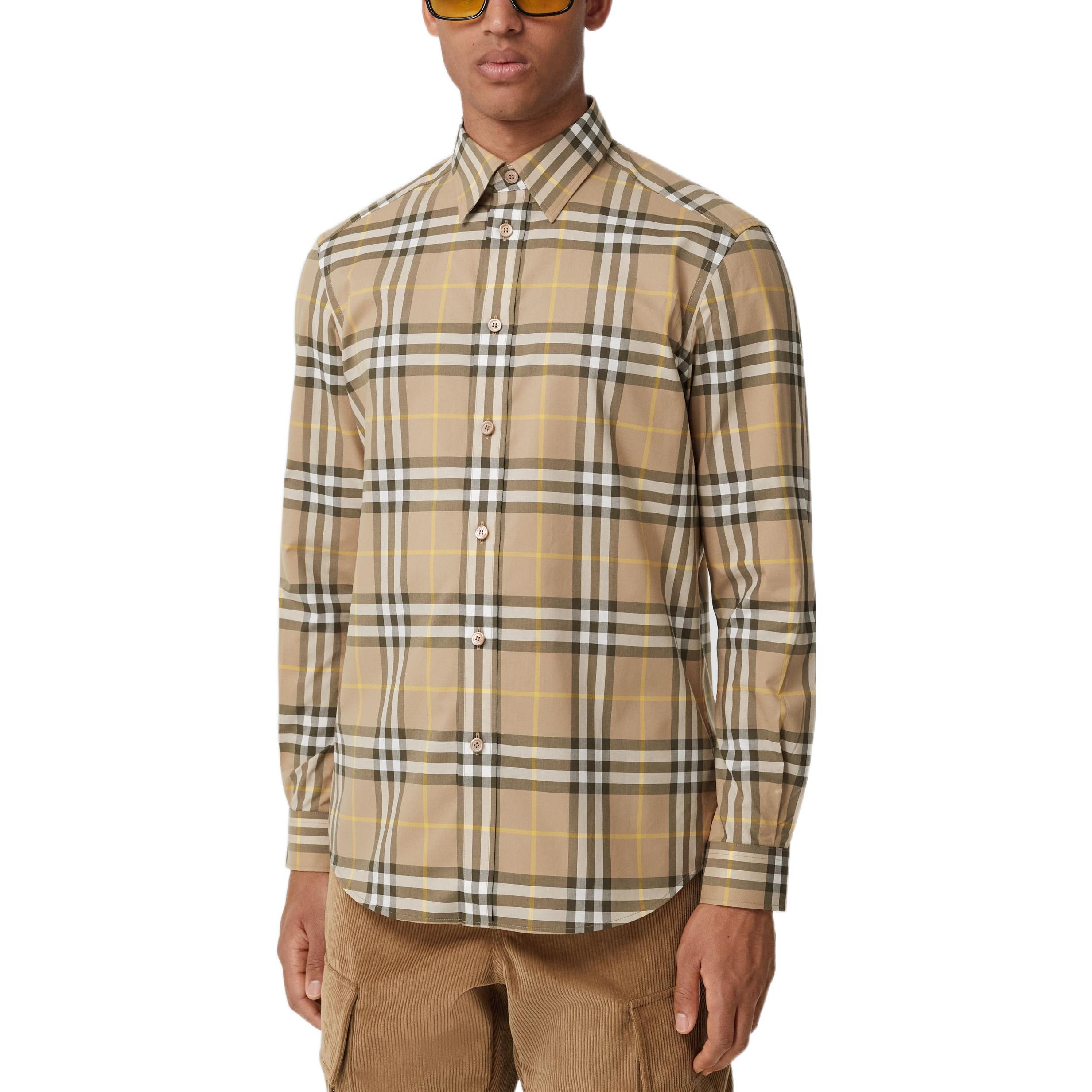 Purchase バーバリー SS22 トリュフ クラシックチェック コットン 長袖 カジュアルシャツ 80554921