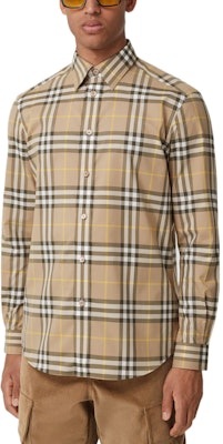 バーバリー SS22 トリュフ クラシックチェック コットン 長袖 カジュアルシャツ 80554921 Purchase バーバリー SS22 トリュフ クラシックチェック コットン 長袖 カジュアルシャツ 80554921