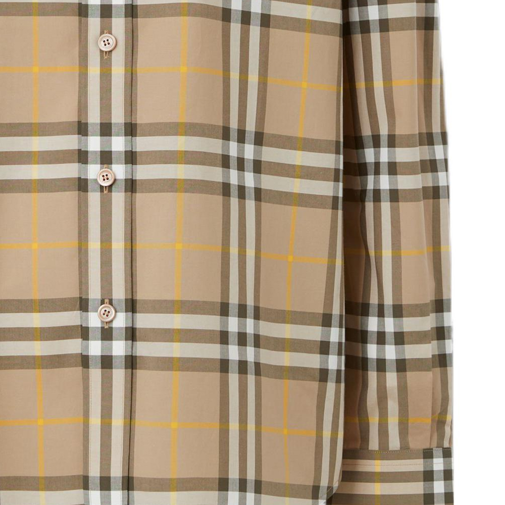 Sizing バーバリー SS22 トリュフ クラシックチェック コットン 長袖 カジュアルシャツ 80554921