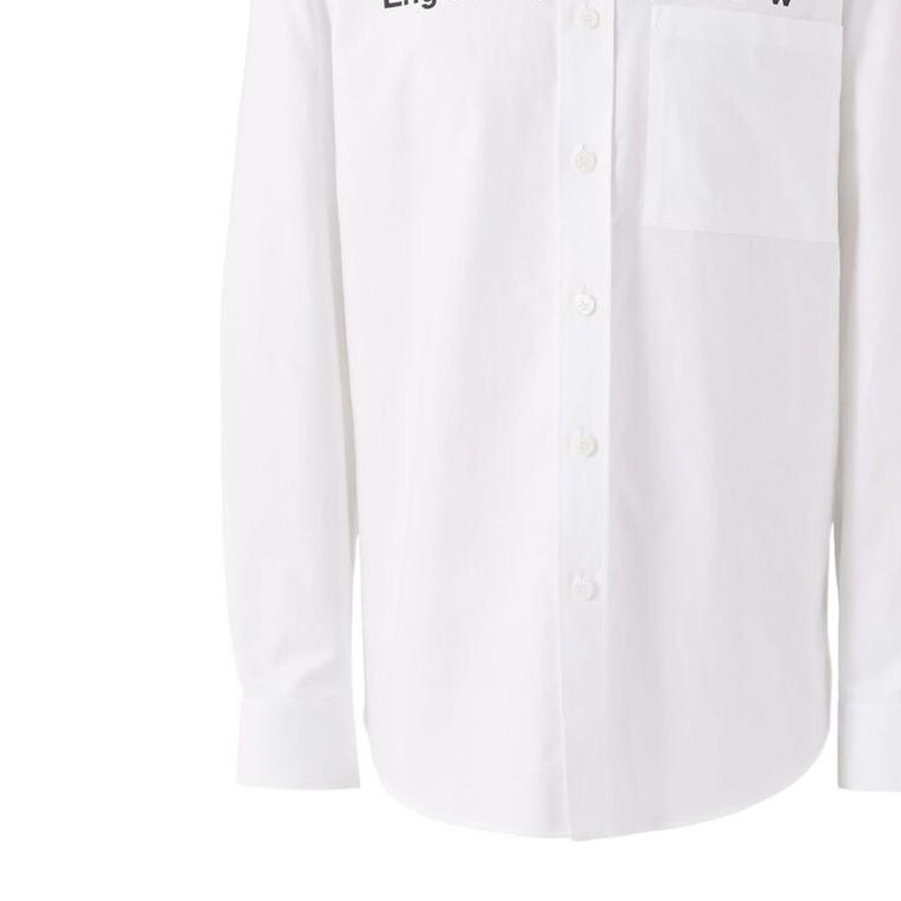 Burberry SS22  White Logo Print Loose-Fit Long-Sleeve Shirt. 80481831 圖 7