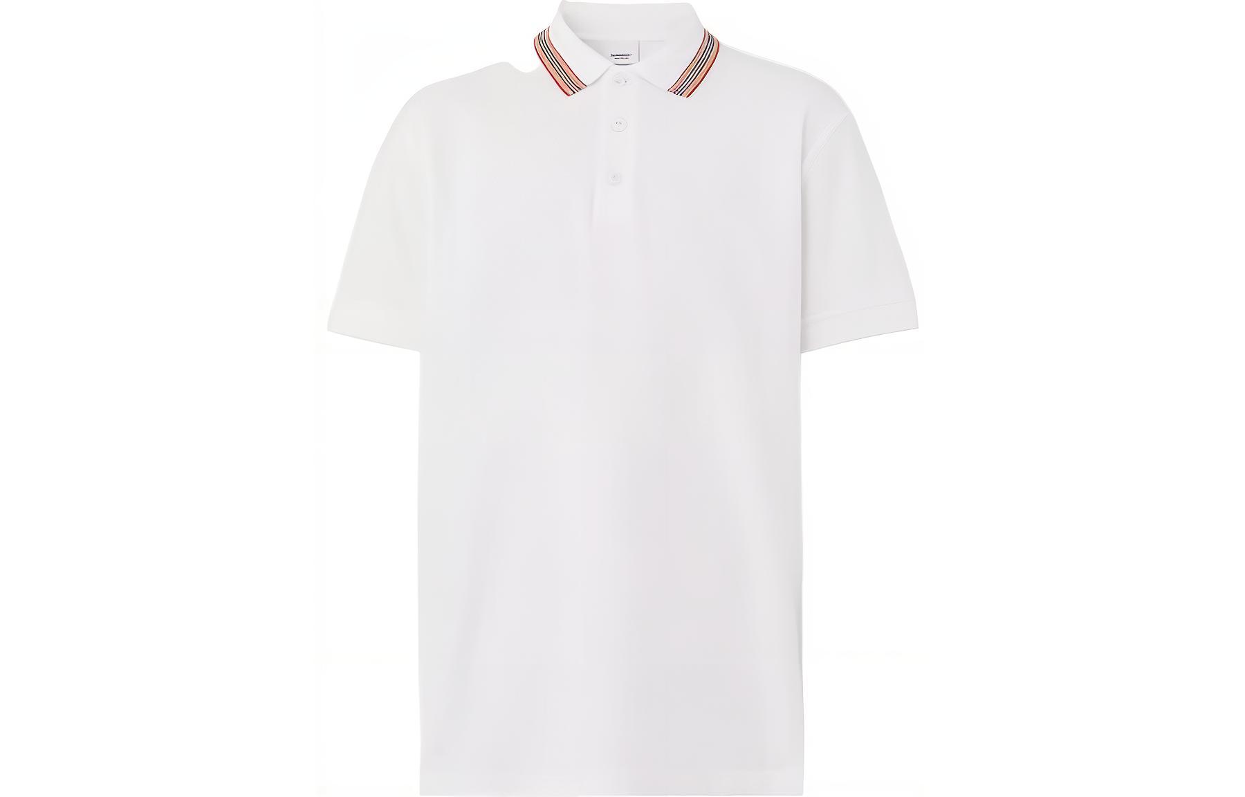 Order Burberry SS22 Polo Blanco con Cuello de Raya Icónica. 80562251