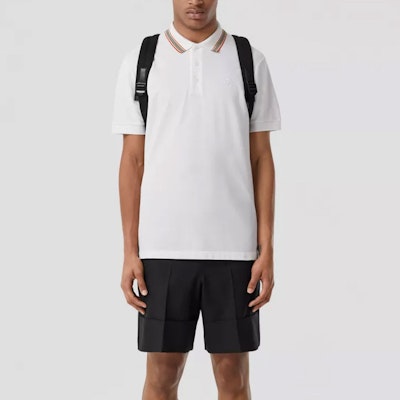 Burberry SS22 Polo Blanco con Cuello de Raya Icónica. 80562251 Shop Burberry SS22 Polo Blanco con Cuello de Raya Icónica. 80562251