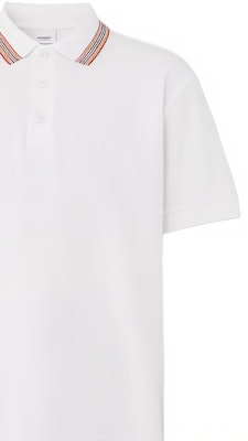 Burberry SS22 Polo Blanco con Cuello de Raya Icónica. 80562251 Sizing Burberry SS22 Polo Blanco con Cuello de Raya Icónica. 80562251