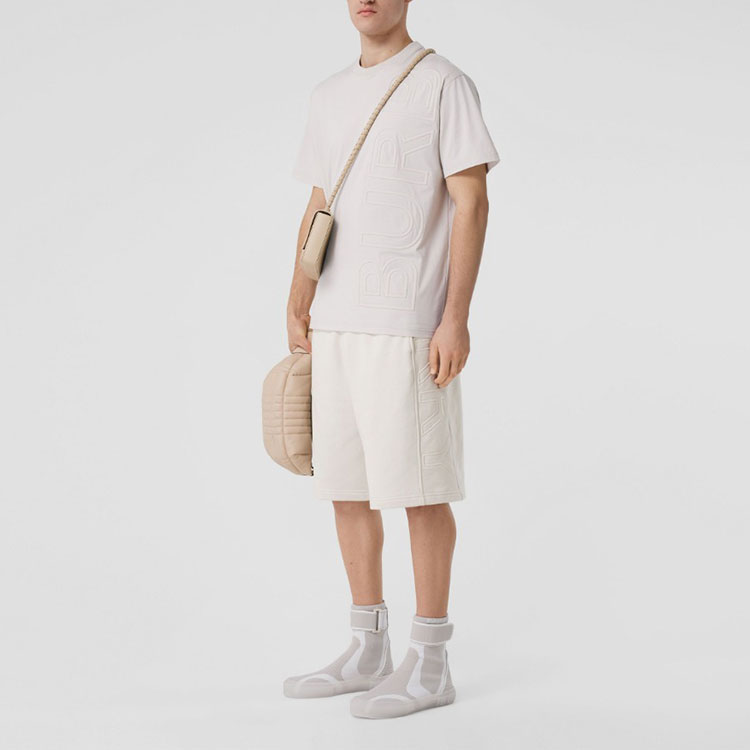 Burberry SS22  White Relaxed Fit Shorts with Logo Patch and Elastic Waist. 80508951 圖 4