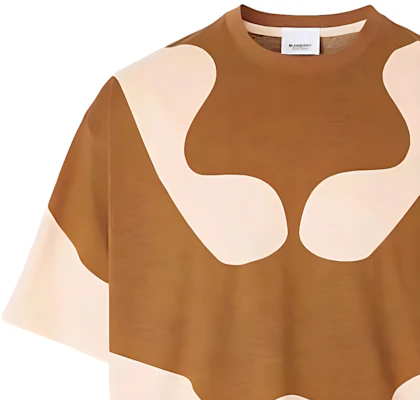 Burberry SS22 Abstract Print Colorblock Short-Sleeve T-Shirt Brown Tee 80521711 Details for Burberry SS22 Abstract Print Colorblock Short-Sleeve T-Shirt Brown Tee 80521711