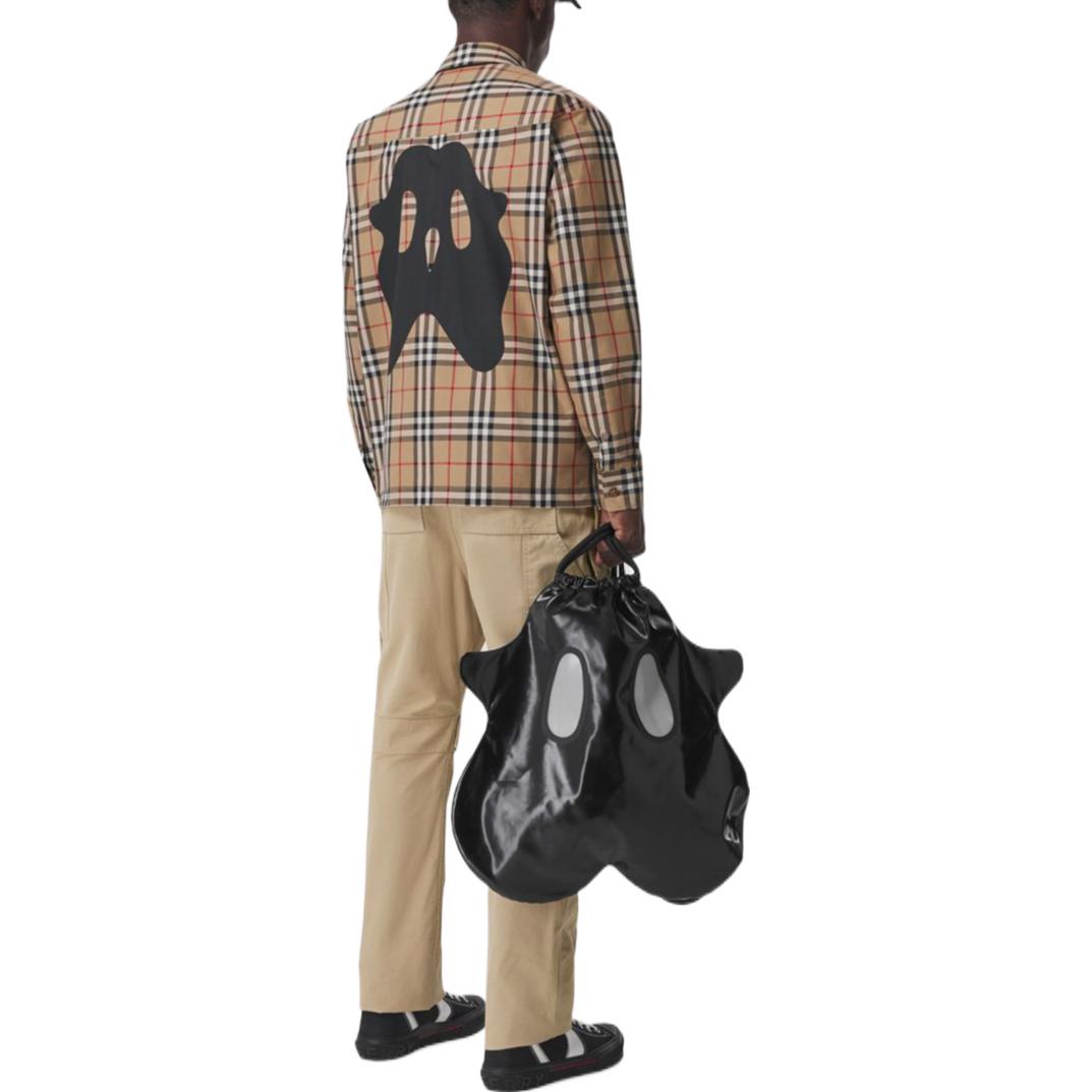 Burberry SS22 Beige Check Monster Print Long Sleeve Zip Shirt for Men. 80524691 圖 5