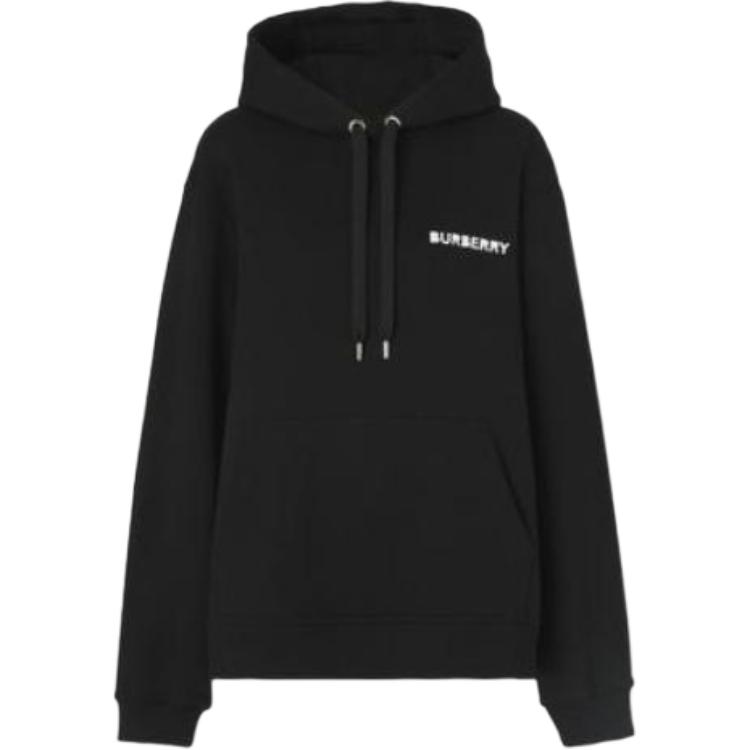 Burberry SS22 Black Logo Print Hoodie Unisex Long Sleeve 80530641