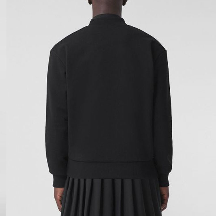 Purchase Burberry SS22 黑色棉混紡字母拉鍊飛行夾克外套 80480101