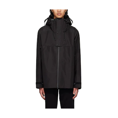 Burberry SS22 Black Solid Half-Button Drawstring Hooded Jacket 87607811