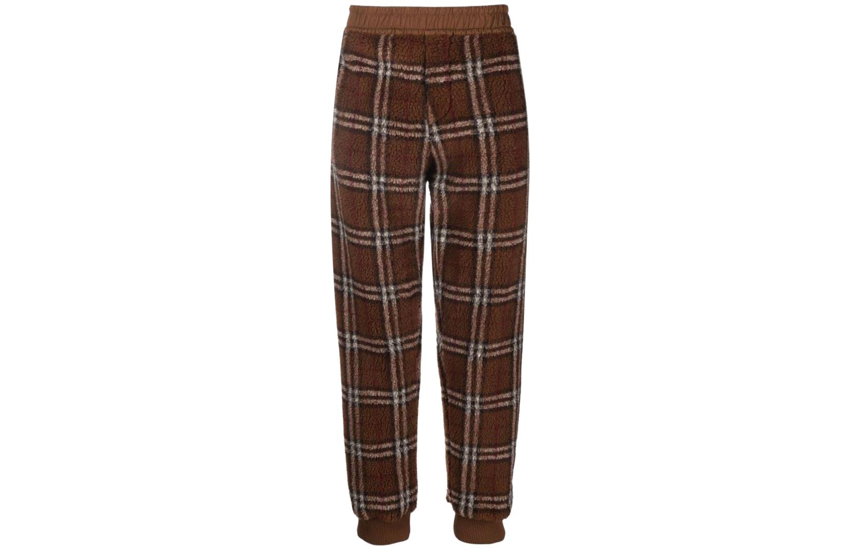 Burberry SS22 Check Elastic Waist Jogger Pants Men’s Dark Birch Brown. 80478701