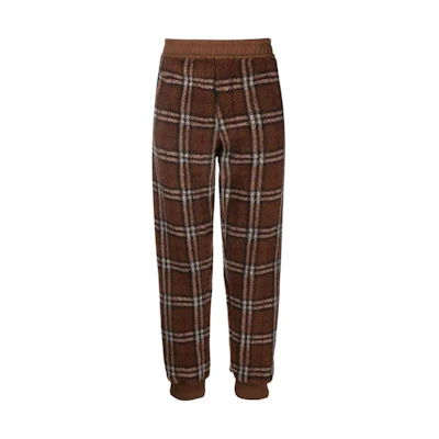 Burberry SS22 Check Elastic Waist Jogger Pants Men’s Dark Birch Brown. 80478701