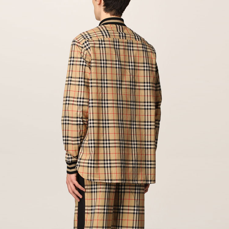 Burberry SS22 Check Print Button-Up Long Sleeve Shirt Light Brown Menswear 80501311 圖 5