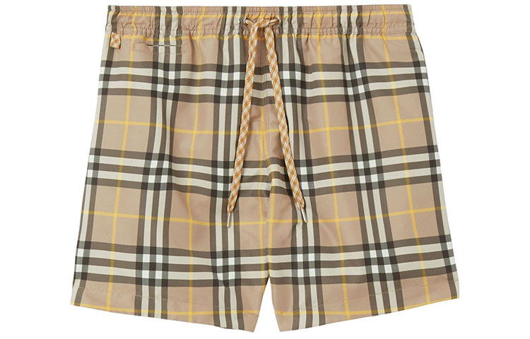 Burberry SS22 Check Print Casual Straight Shorts  Khaki. 80539341