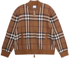 Burberry SS22 Check Print Full-Zip Casual Jacket Brown 80636411 Burberry SS22 Check Print Full-Zip Casual Jacket Brown 80636411