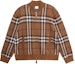 Order Burberry SS22 Check Print Full-Zip Casual Jacket Brown 80636411