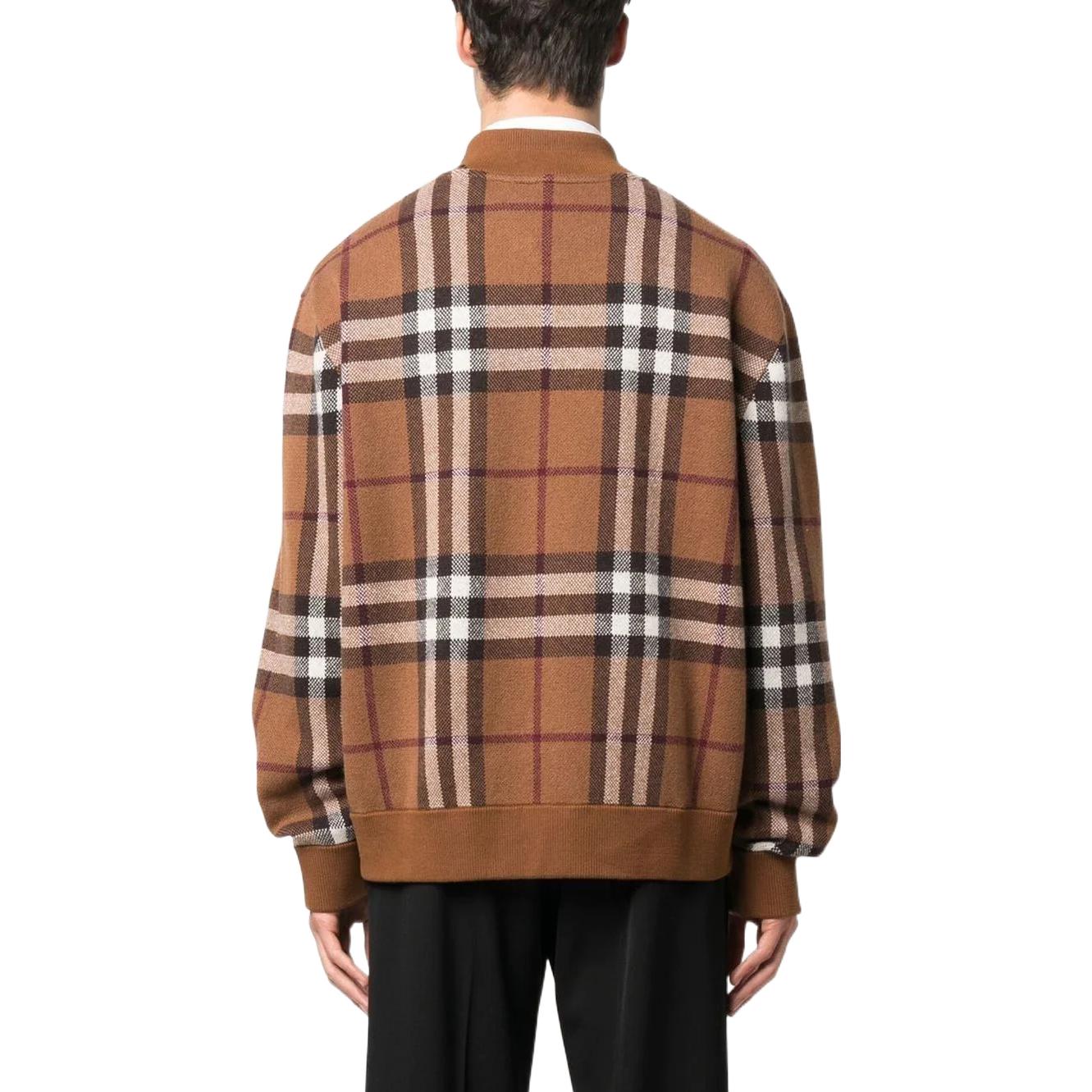 Purchase Burberry SS22 Check Print Full-Zip Casual Jacket Brown 80636411