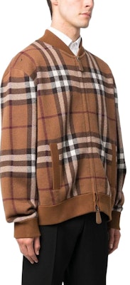 Burberry SS22 Check Print Full-Zip Casual Jacket Brown 80636411 Details for Burberry SS22 Check Print Full-Zip Casual Jacket Brown 80636411