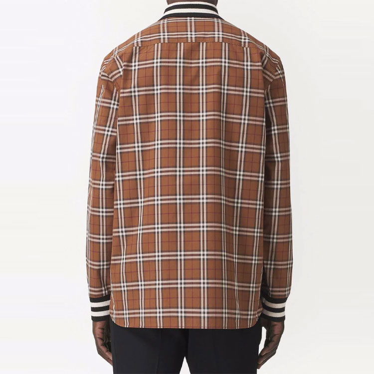Burberry SS22 Check Print Long Sleeve Button-Up Shirt Brown (). 80481811 圖 3