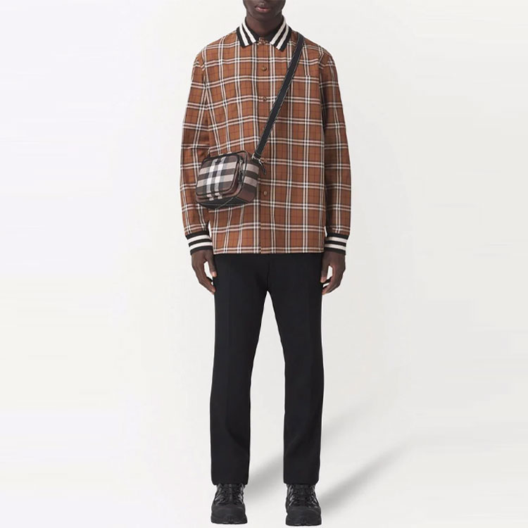 Burberry SS22 Check Print Long Sleeve Button-Up Shirt Brown (). 80481811 圖 4