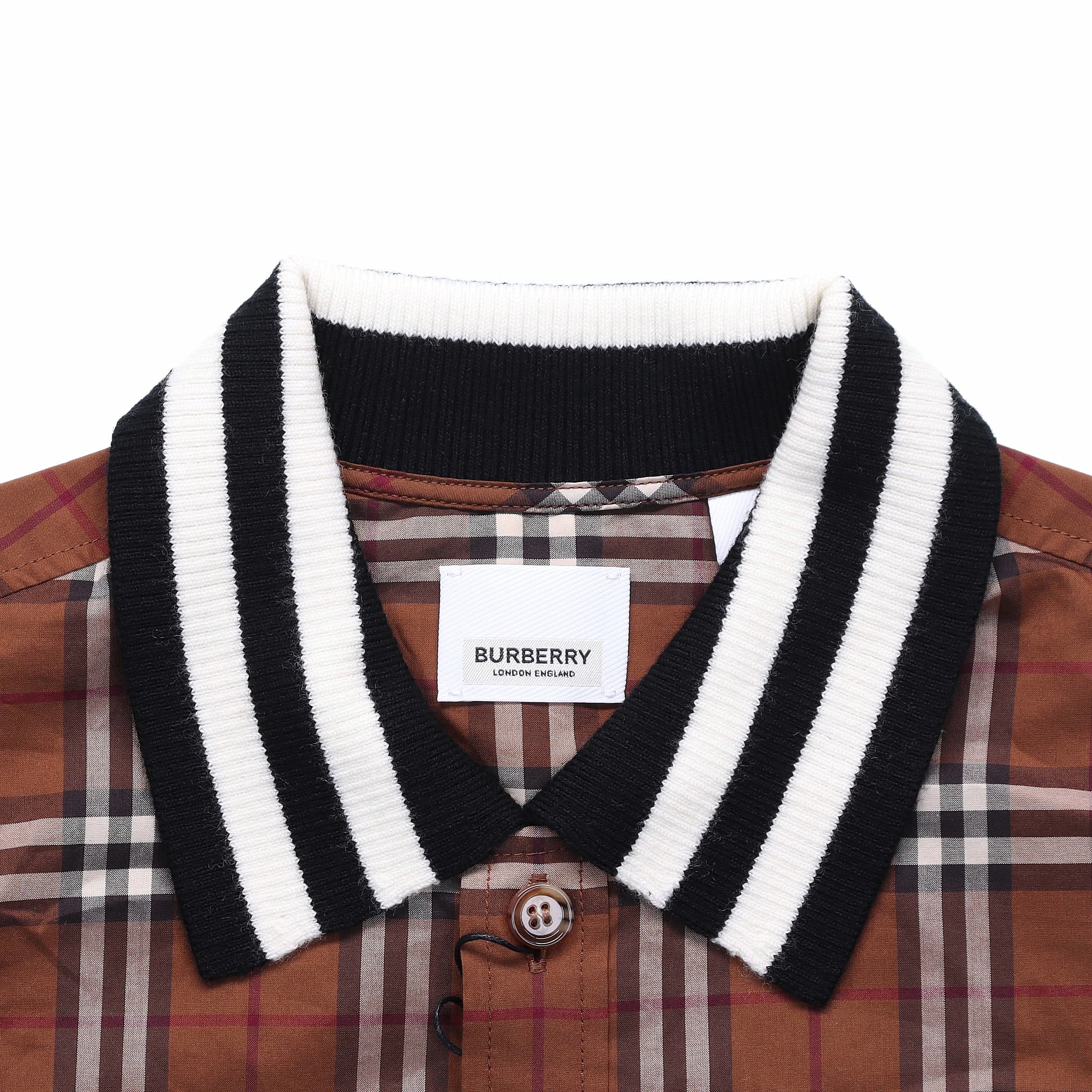 Burberry SS22 Check Print Long Sleeve Button-Up Shirt Brown (). 80481811 圖 5