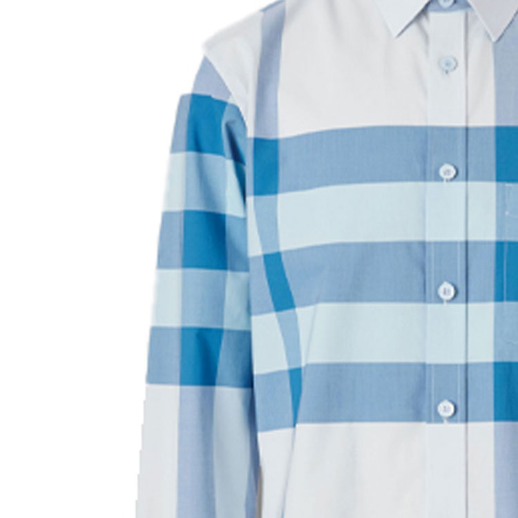 Burberry SS22 Check Single-Breasted Long Sleeve Shirt Men’s Sky Blue 80503301 圖 6