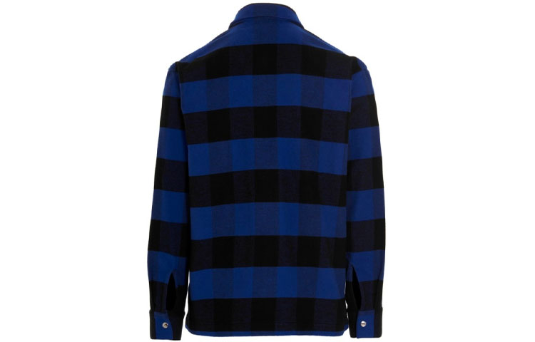 Burberry SS22 Classic Check Wool Double-Zip Shirt Men’s Ocean Blue 80501361 圖 4
