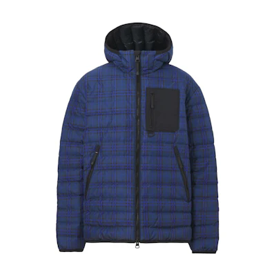 Burberry SS22 Colorblock Check Zip Hoodie Jacket - Dark Blue 80484781