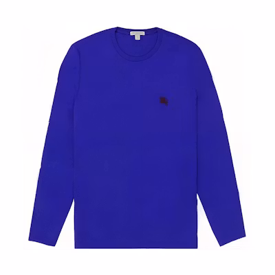 Burberry SS22 Crewneck Logo Print Long Sleeve Sweatshirt Blue 39422511