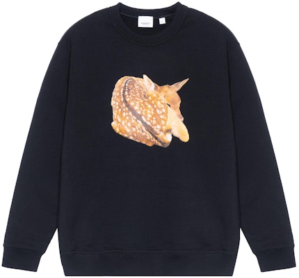 Burberry SS22 Deer Print Crewneck Sweatshirt Regular Fit Black Casualwear 80563131 Order Burberry SS22 Deer Print Crewneck Sweatshirt Regular Fit Black Casualwear 80563131
