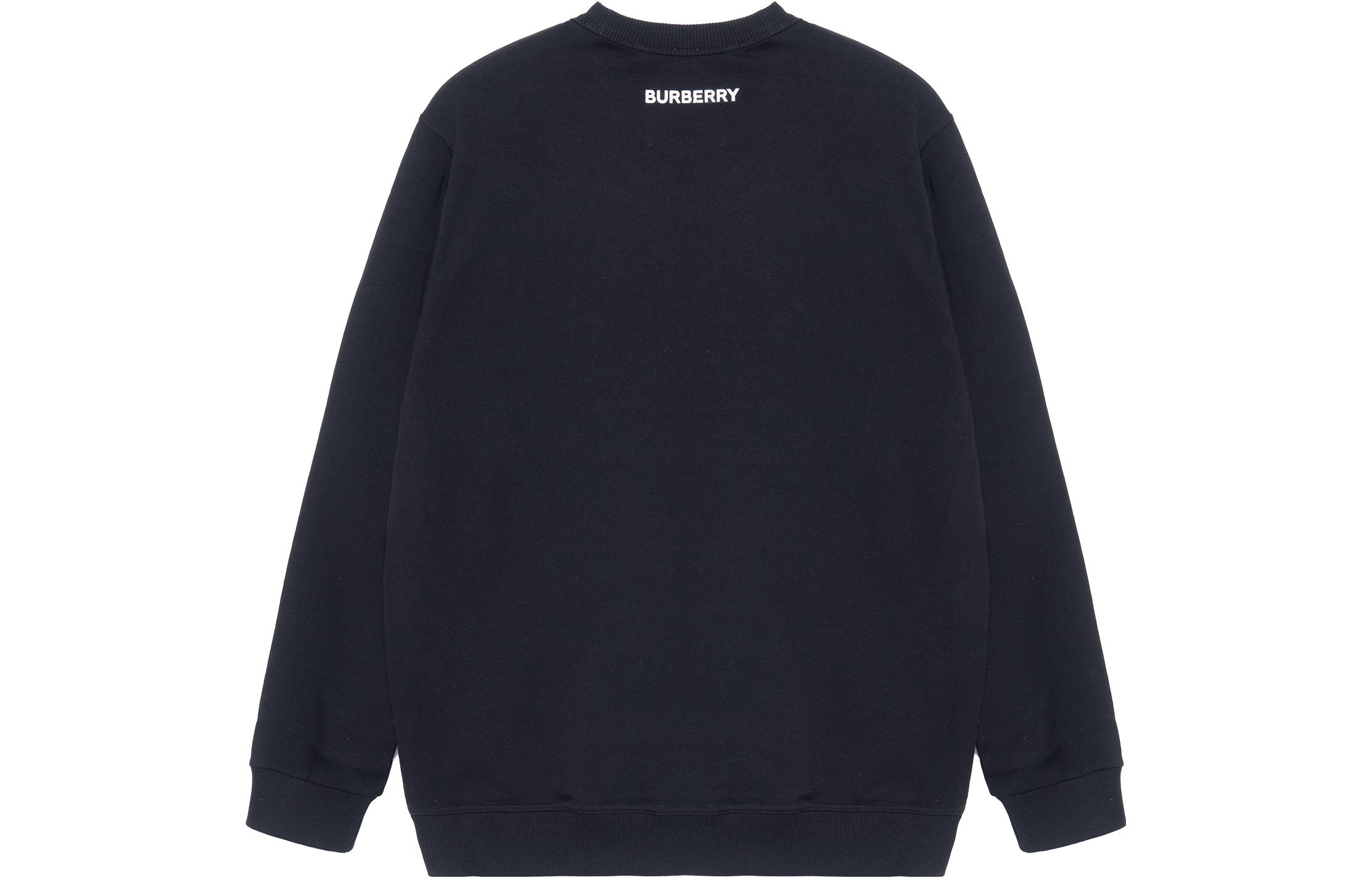 Lookbook Burberry 2022春夏梅花鹿圖案黑色圓領休閒衛衣 正常版型 80563131