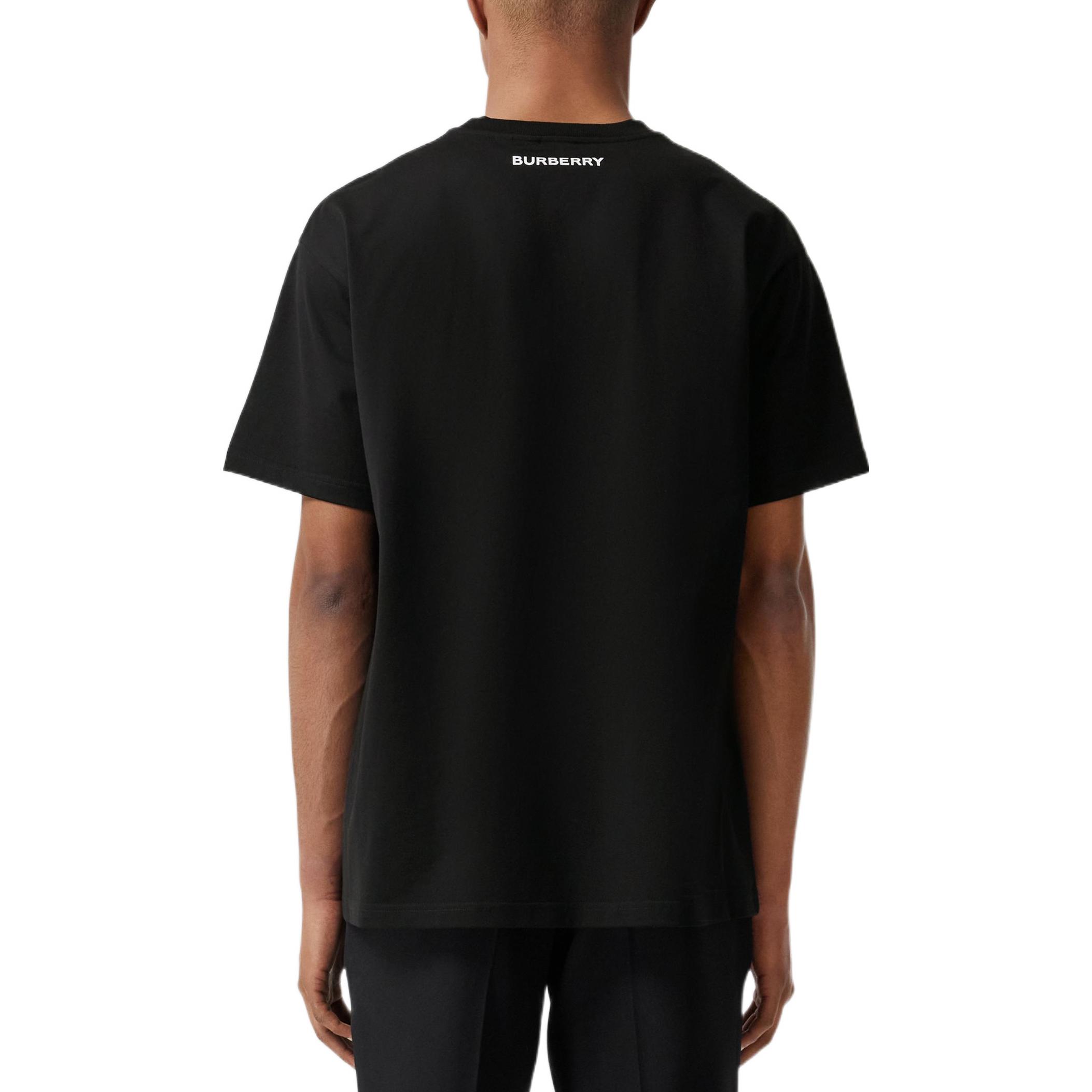 Burberry SS22 Deer Print Loose Fit Cotton Crewneck T-Shirt Black Menswear. 80563111 圖 6