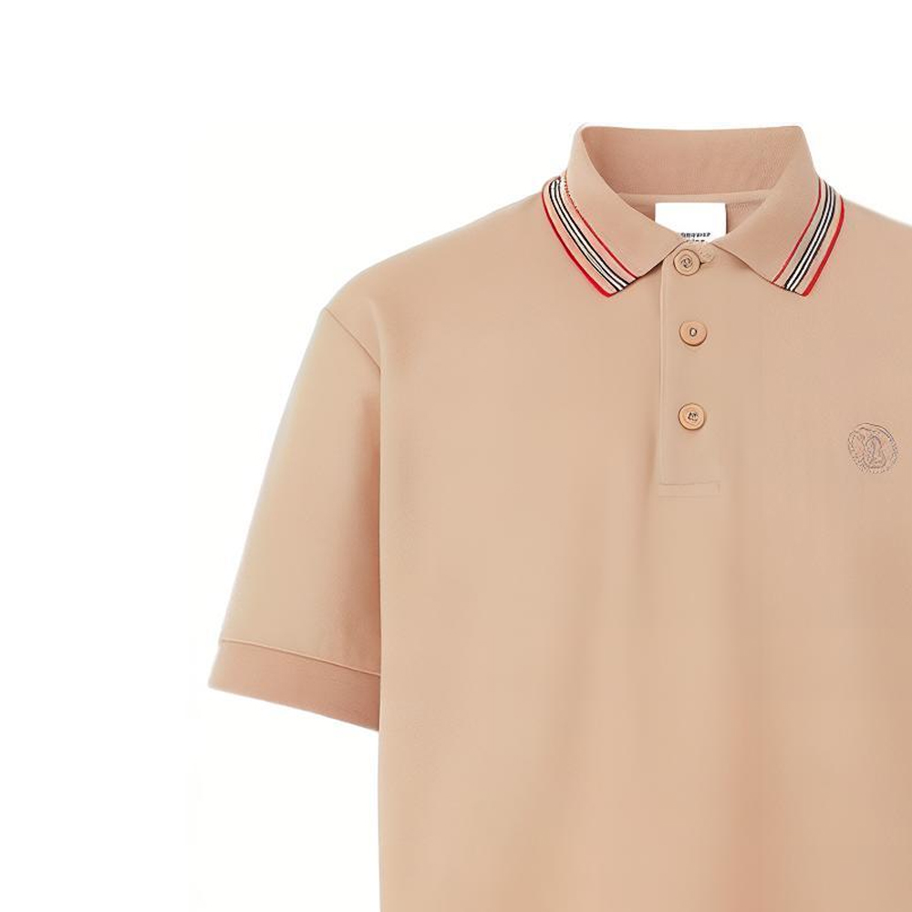 Burberry SS22 Icon Stripe Collar Cotton Polo Shirt  Beige 80562231 圖 6