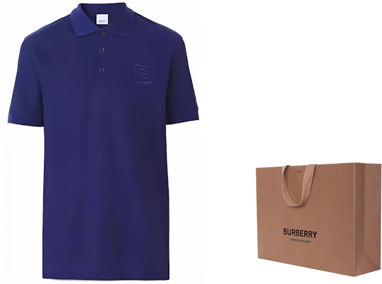 Burberry 春夏22 字母圖案直筒剪裁男士藍色POLO衫。 80530281 Lookbook Burberry 春夏22 字母圖案直筒剪裁男士藍色POLO衫。 80530281