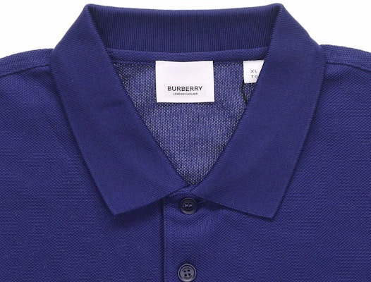 Burberry 春夏22 字母圖案直筒剪裁男士藍色POLO衫。 80530281 Shop Burberry 春夏22 字母圖案直筒剪裁男士藍色POLO衫。 80530281