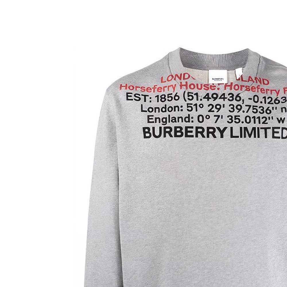 Burberry SS22 Letter Print Crewneck Pullover Long Sleeve Sweatshirt Men Grey 80482861 圖 6