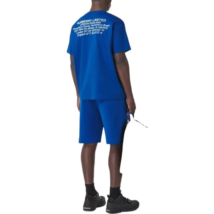 Burberry SS22 Letter Print Crewneck Short Sleeve T-Shirt Blue (). 80455471 圖 4