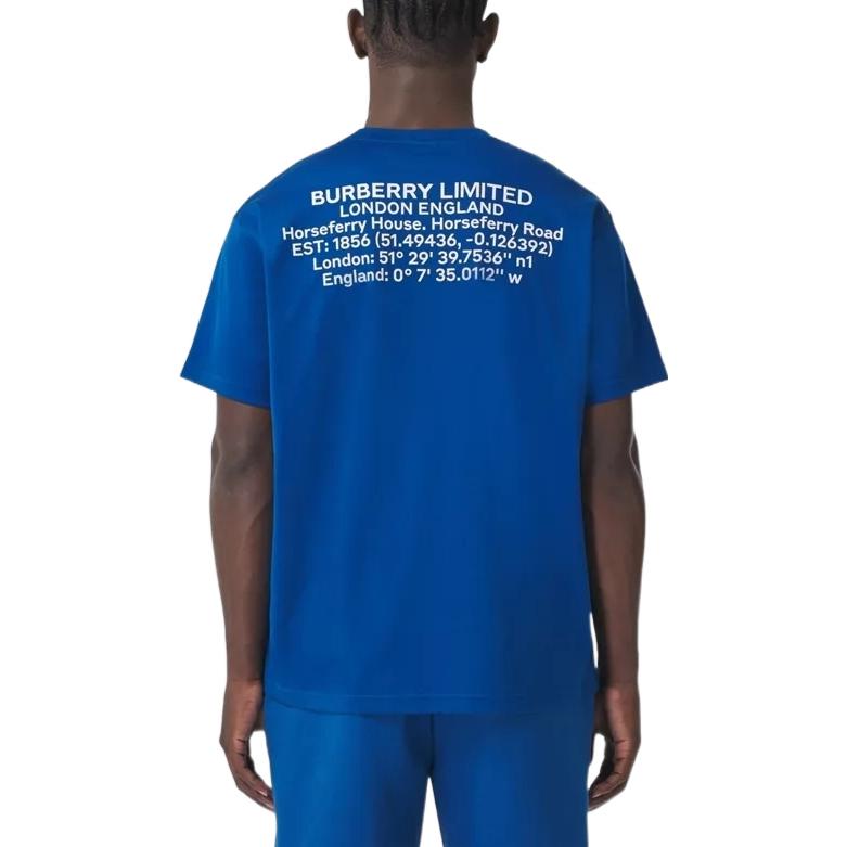 Burberry SS22 Letter Print Crewneck Short Sleeve T-Shirt Blue (). 80455471 圖 5