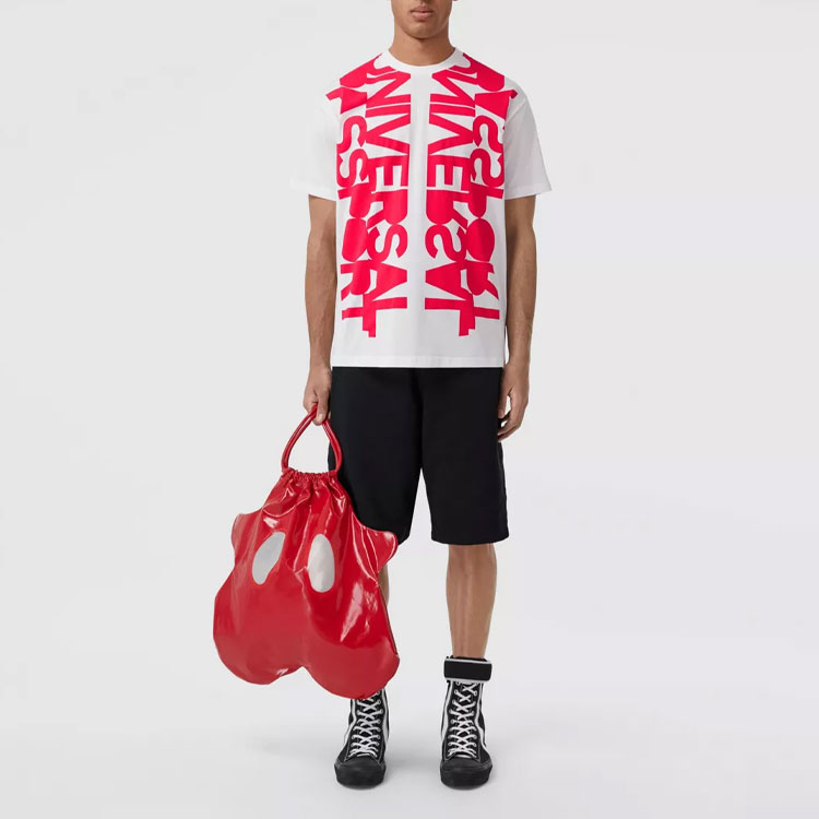 Burberry SS22 Letter Print Crewneck White T-Shirt Mens Short Sleeve 80519831 圖 3