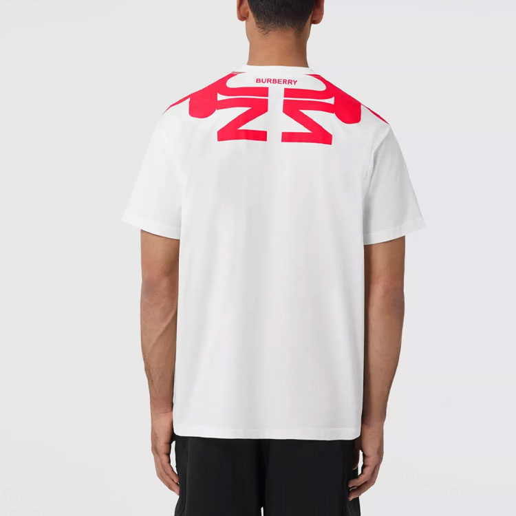 Burberry SS22 Letter Print Crewneck White T-Shirt Mens Short Sleeve 80519831 圖 4