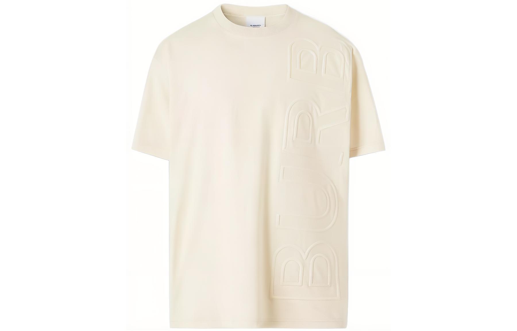 Burberry SS22 Logo Embossed Cotton Loose Fit T-Shirt  Parchment Color. 80507321 圖 2