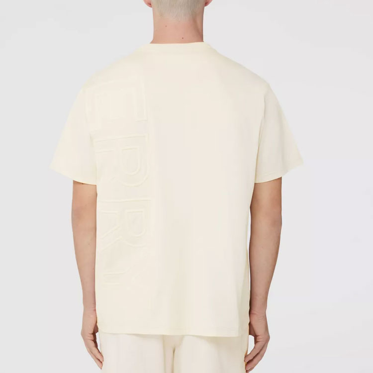 Burberry SS22 Logo Embossed Cotton Loose Fit T-Shirt  Parchment Color. 80507321 圖 4