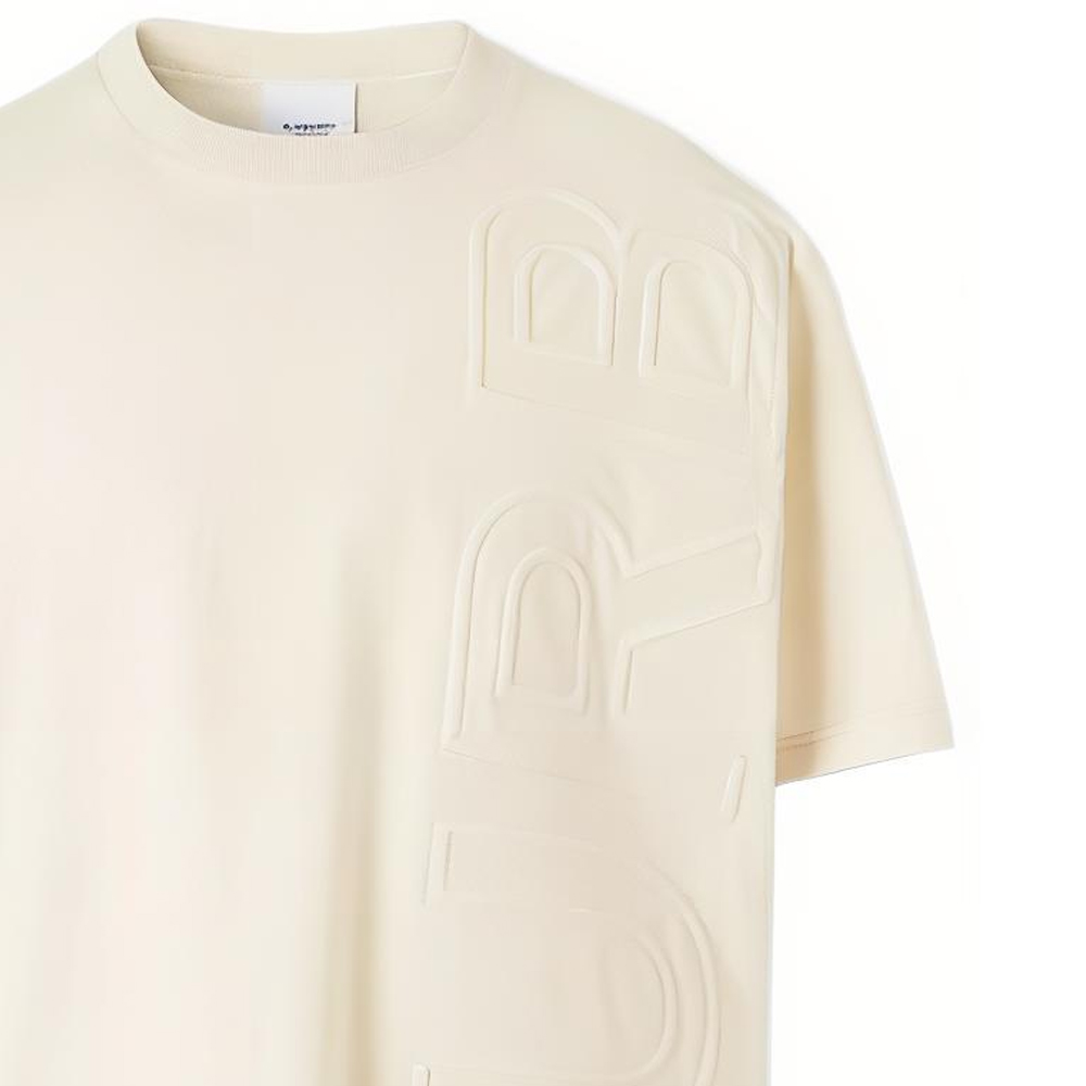 Burberry SS22 Logo Embossed Cotton Loose Fit T-Shirt  Parchment Color. 80507321 圖 7