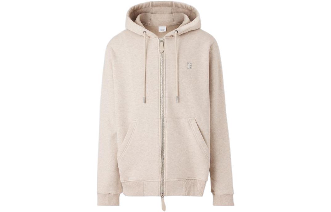Burberry SS22 Logo Patch Zip-Up Hoodie Jacket Menswear - Off-White 80503101
