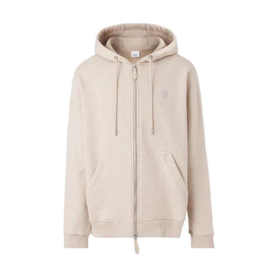Burberry SS22 Logo Patch Zip-Up Hoodie Jacket Menswear - Off-White 80503101