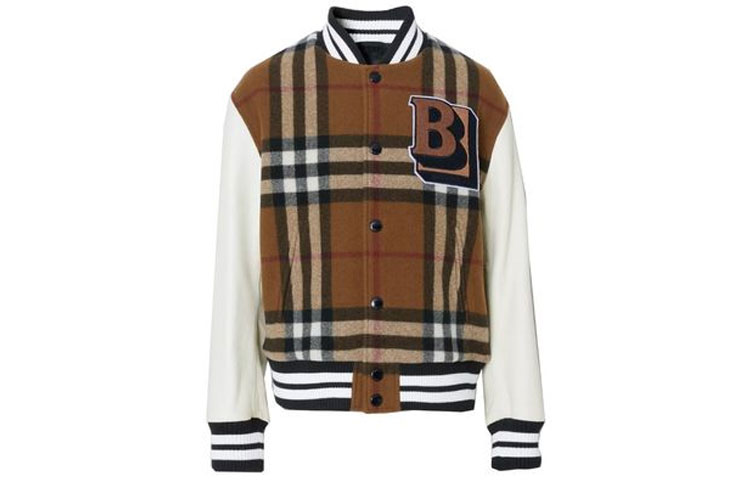 Order Chaqueta Burberry SS22 Logo Cuadros Manga Larga Marrón Exterior. 80486911