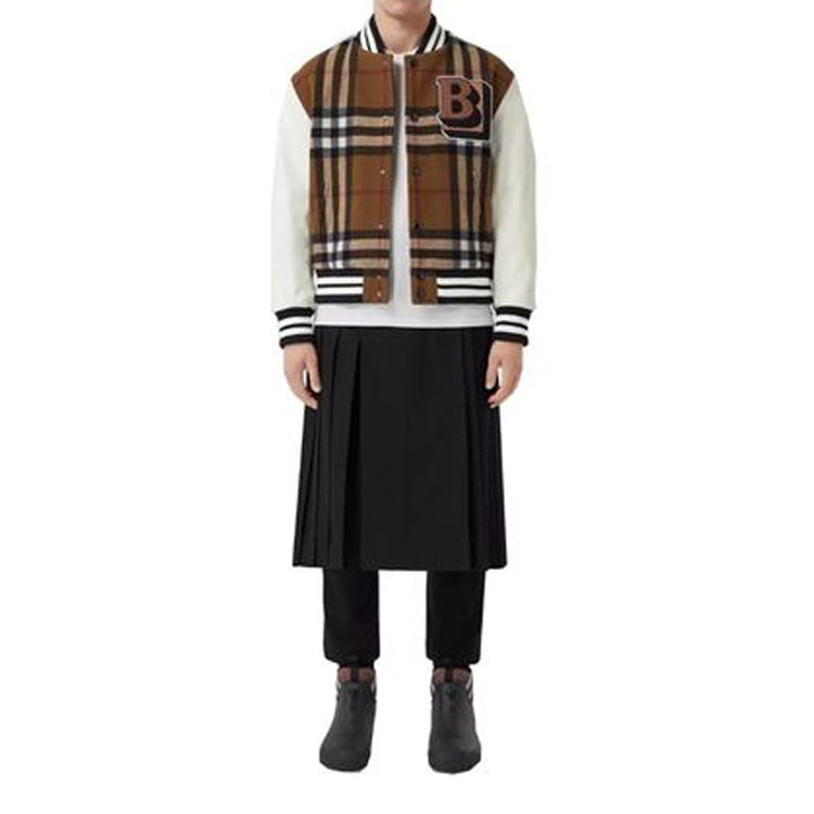 Lookbook Chaqueta Burberry SS22 Logo Cuadros Manga Larga Marrón Exterior. 80486911