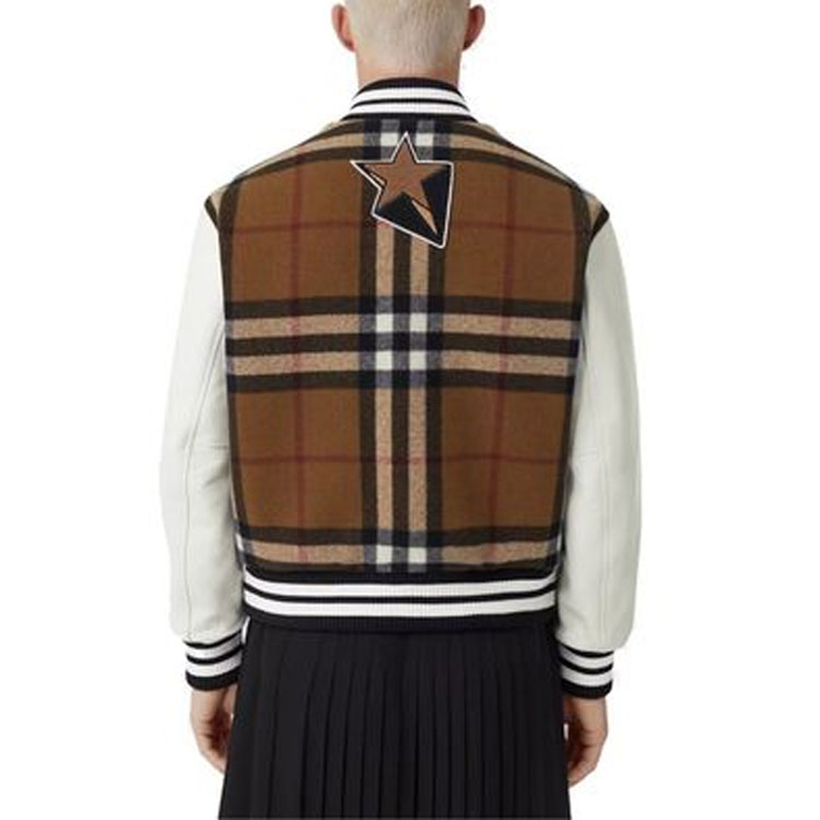 Purchase Chaqueta Burberry SS22 Logo Cuadros Manga Larga Marrón Exterior. 80486911