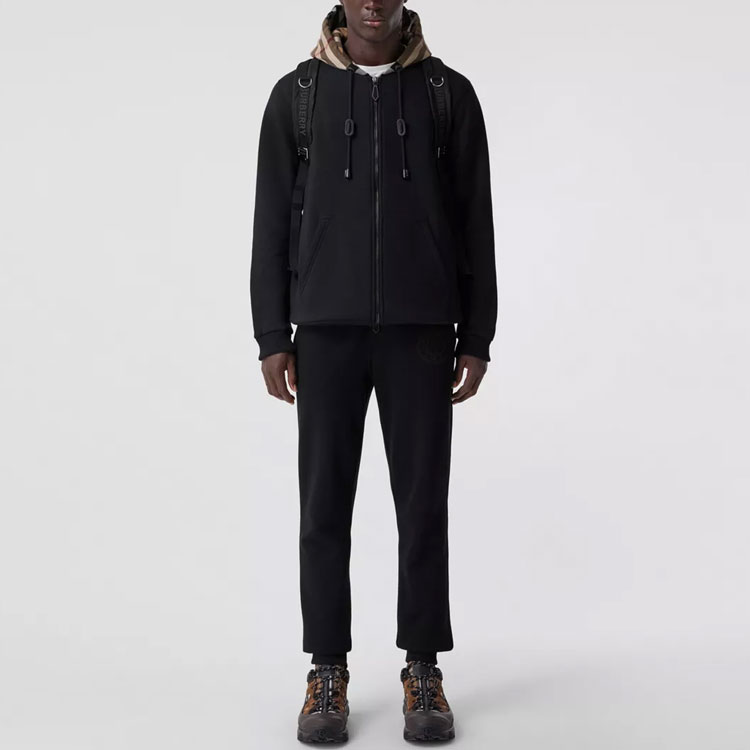 Burberry SS22 Logo Print Checkered Hoodie Black - Fashion. 80480261 圖 4